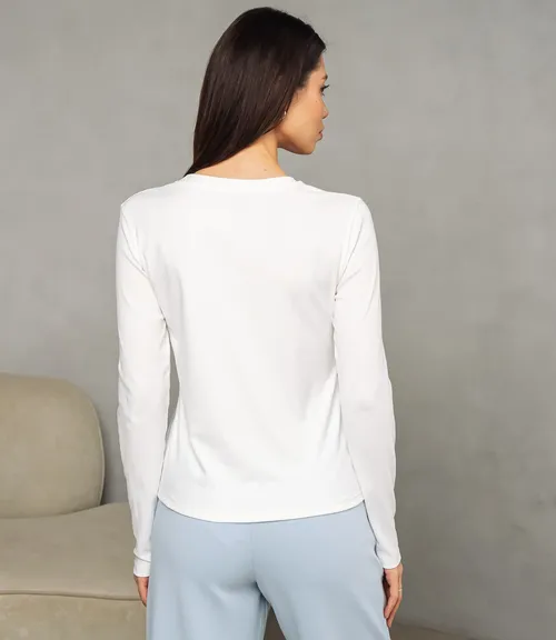 Лонгслив #КТ9072, белый