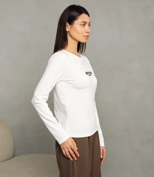 Лонгслив #КТ9072, молочный