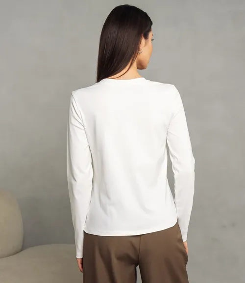 Лонгслив #КТ9072, молочный