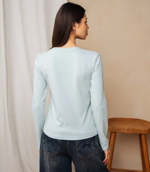 Лонгслив #КТ9072, голубой