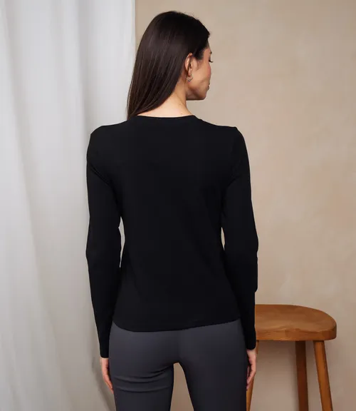 Лонгслив #КТ9072, чёрный