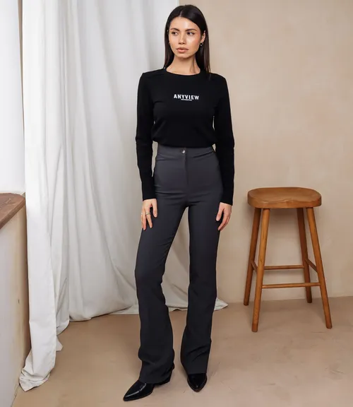 Лонгслив #КТ9072, чёрный