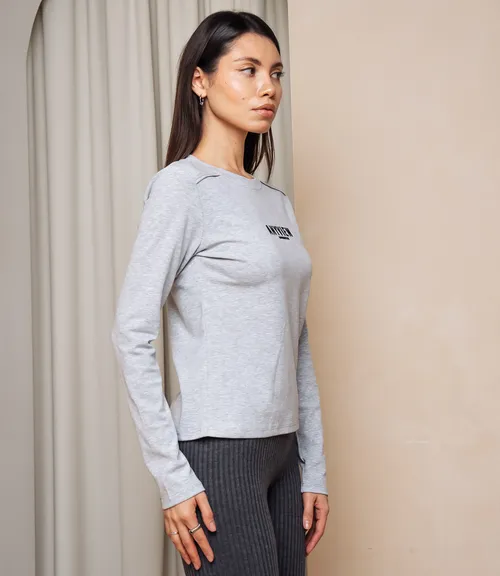 Лонгслив #КТ9072, серый меланж