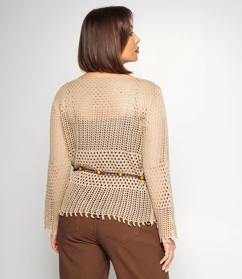 Лонгслив+топ #КТ2987, бежевый