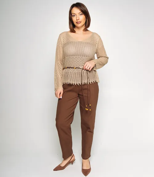 Лонгслив+топ #КТ2987, бежевый