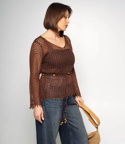 Лонгслив+топ #КТ2987, шоколадный