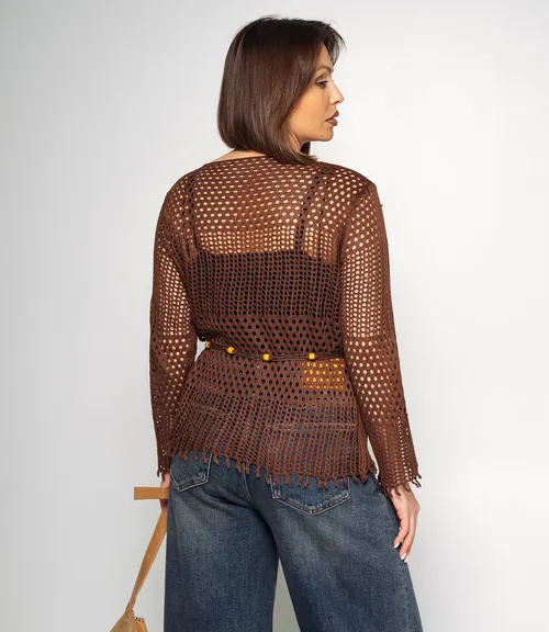 Лонгслив+топ #КТ2987, шоколадный