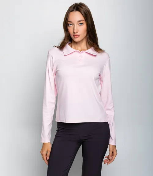 Лонгслив #КТ3396, светло-розовый