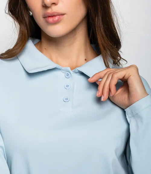 Лонгслив #КТ3396, голубой