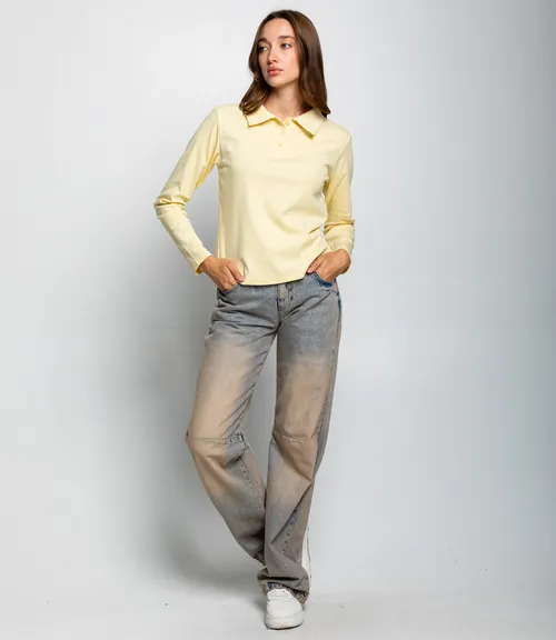 Лонгслив #КТ3396, жёлтый