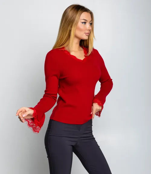 Джемпер #КТ9045, красный