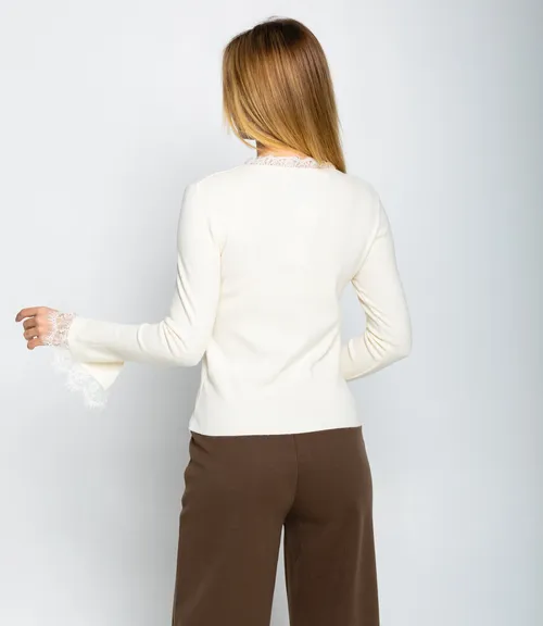 Джемпер #КТ9045, кремовый