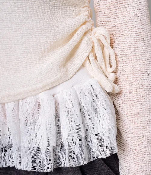 Лонгслив+топ #КТ305 (2), кремовый