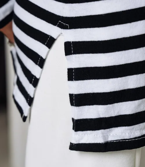 Лонгслив #КТ3045, чёрный, белый