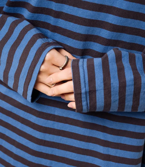 Лонгслив #КТ3045, синий, коричневый