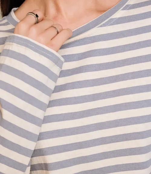 Лонгслив #КТ3045, серый, кремовый