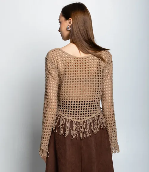 Лонгслив #КТ956 (3), тёмно-бежевый