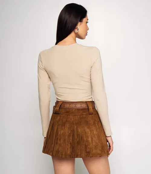 Лонгслив #КТ976, светло-бежевый