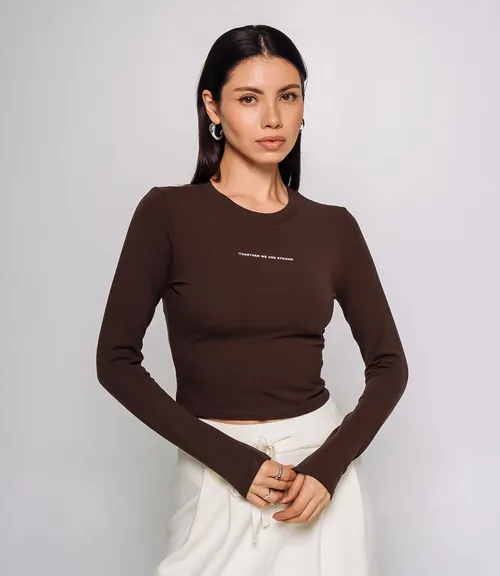 Лонгслив #КТ976, шоколадный