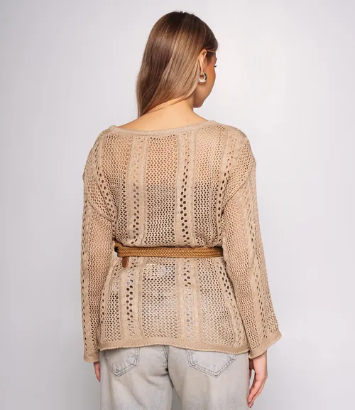 Лонгслив+топ #КТ2983, бежевый