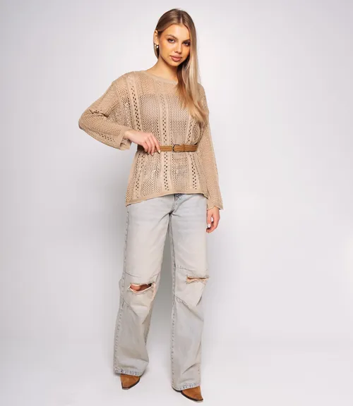 Лонгслив+топ #КТ2983, бежевый