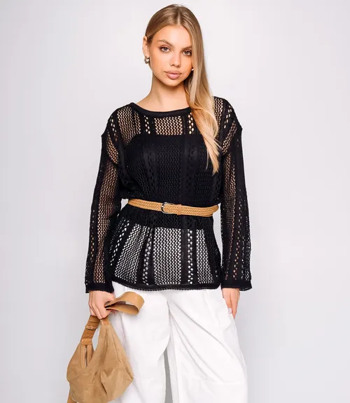 Лонгслив+топ #КТ2983, чёрный