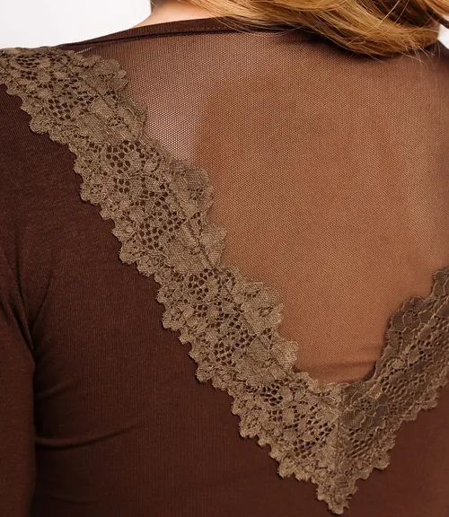 Лонгслив #КТ0140, шоколадный