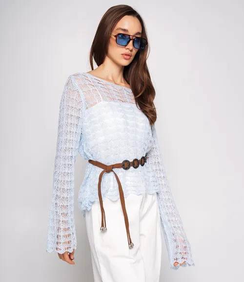 Лонгслив+топ #КТ2979, голубой