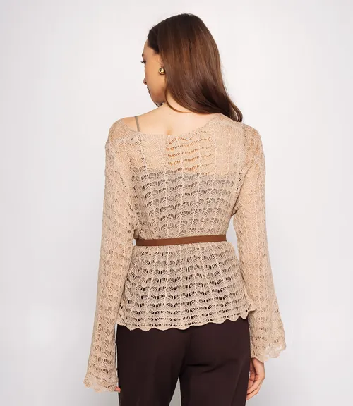 Лонгслив+топ #КТ2979, бежевый