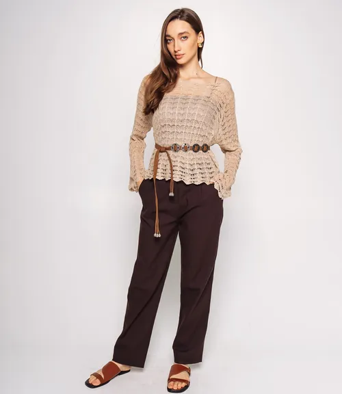 Лонгслив+топ #КТ2979, бежевый