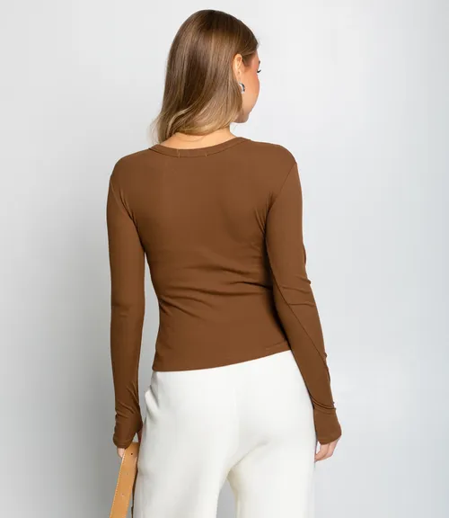 Лонгслив #КТ6889 (1), коричневый