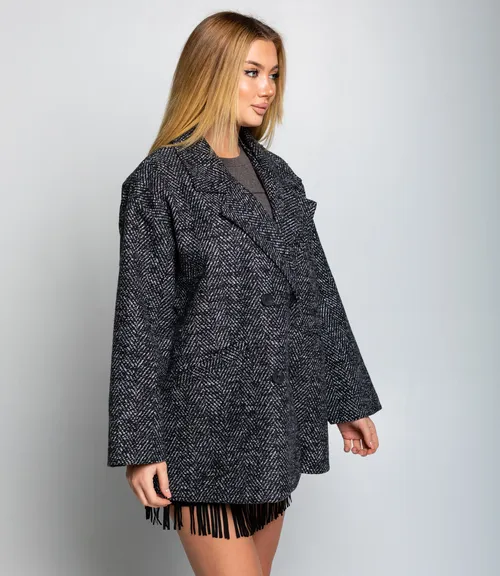 Полупальто #КТ1813 (5), тёмно-серый