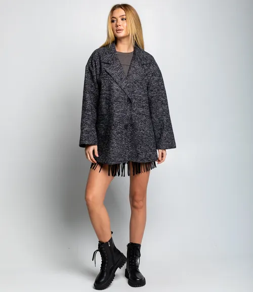 Полупальто #КТ1813 (5), тёмно-серый