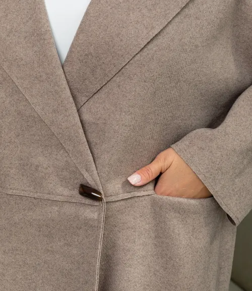 Полупальто #КТ2391 (1), бежево-серый