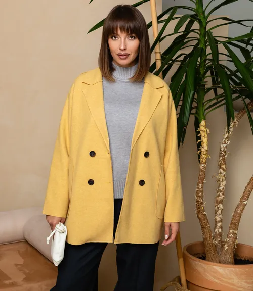 Полупальто #КТ2057 (1), горчичный