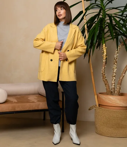 Полупальто #КТ2057 (1), горчичный