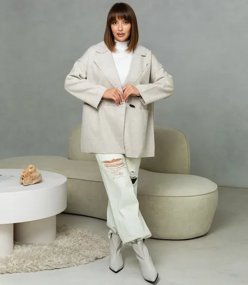 Полупальто #КТ2391 (1), светло-бежевый