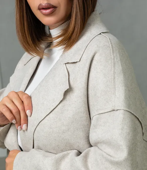 Полупальто #КТ2391 (1), светло-бежевый