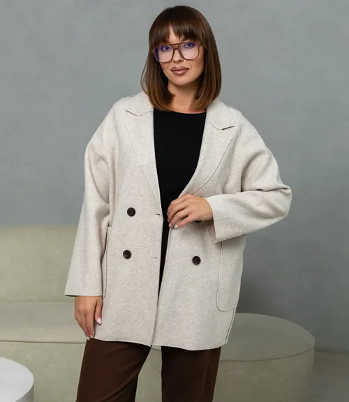 Полупальто #КТ2057 (1), светло-бежевый