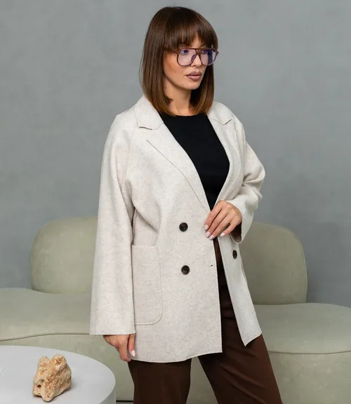 Полупальто #КТ2057 (1), светло-бежевый