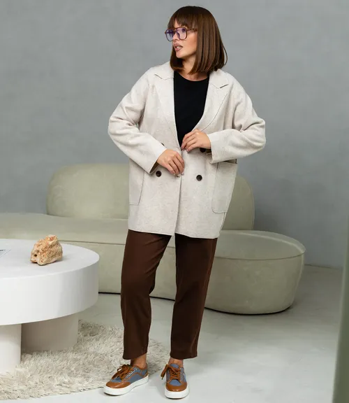 Полупальто #КТ2057 (1), светло-бежевый
