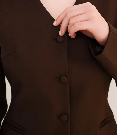 Жакет #КТ2905 (1), тёмно-коричневый