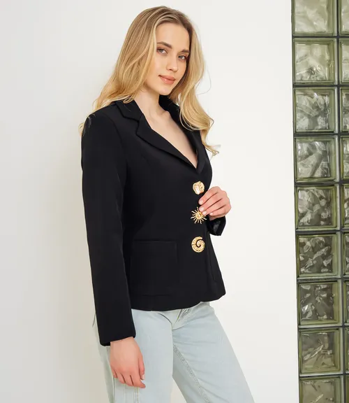 Жакет #КТ8067, чёрный