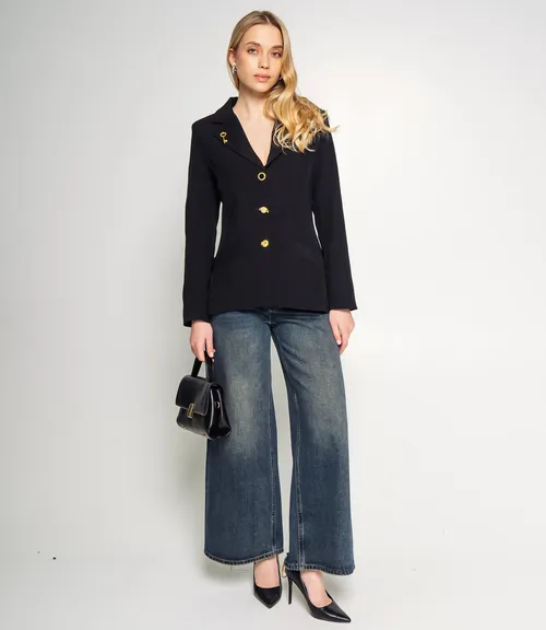 Жакет #КТ758, чёрный