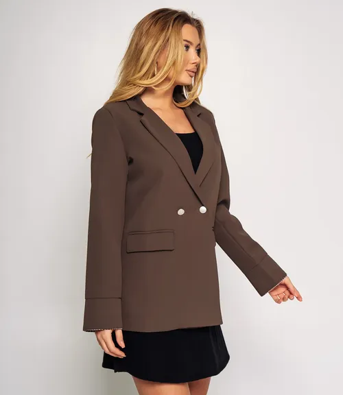 Пиджак #КТ8151 (1), тёмно-коричневый