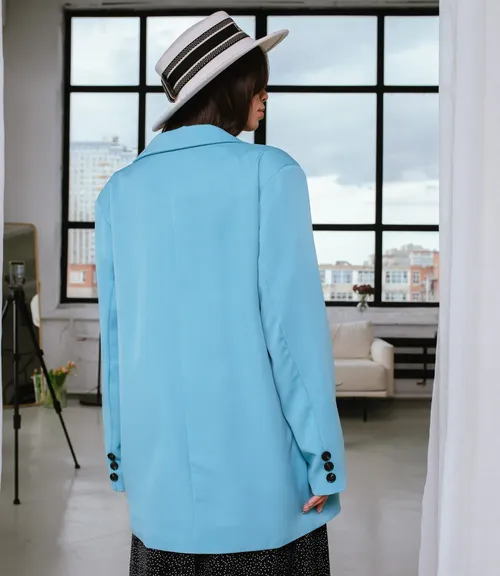 Пиджак #БШ1582, бирюзовый - фото 3