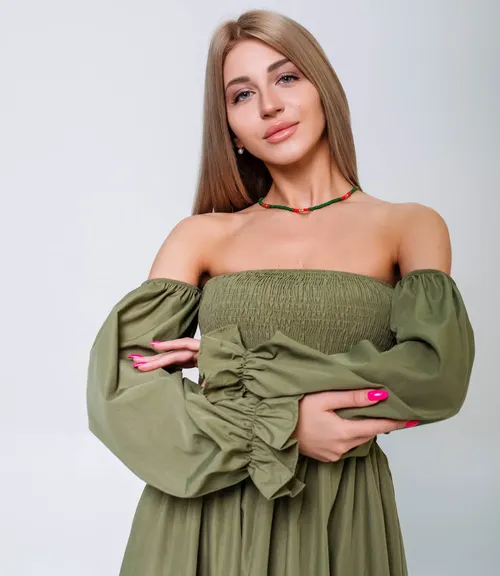 Платье #КТ5151, хаки - фото 5