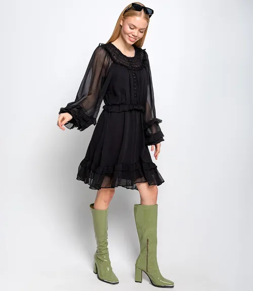 Платье #КТ8511, чёрный - фото 3