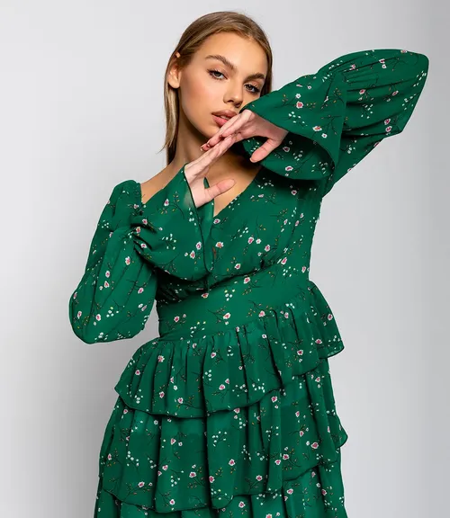 Платье #БШ1749, зелёный