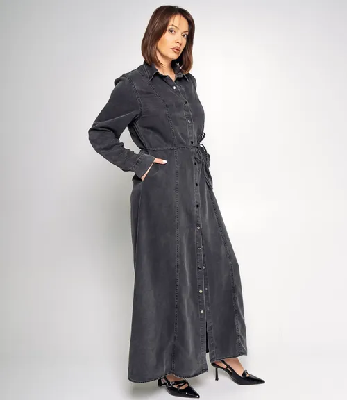 Джинсовое платье #КТ8070, тёмно-серый